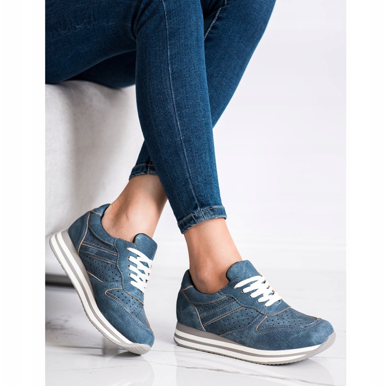 Kylie Sportovní obuv z eko kůže modrý 2