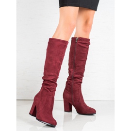 Wilady Semišové Boty Na Sloupu červené 1