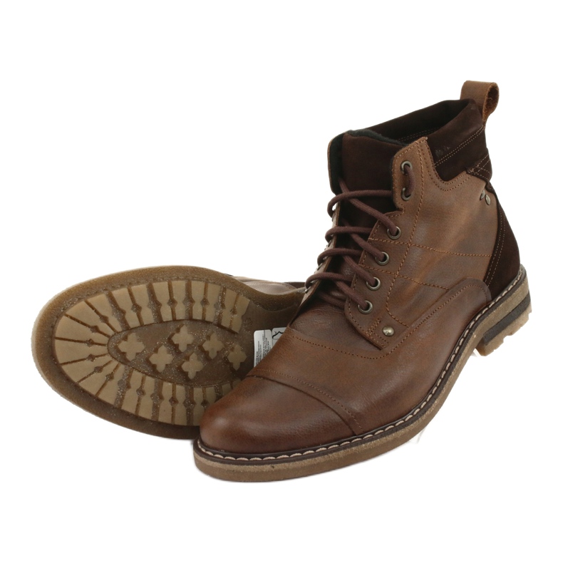 Vázané teplé kotníkové boty Moskała BR-4 hnědý 5 Vázané teplé kotníkové boty Moskała BR-4 hnědý 5