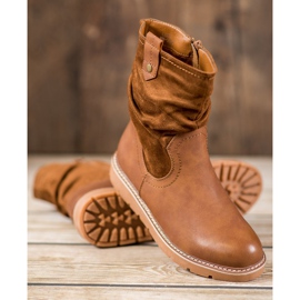 Ideal Shoes Pracovníci na platformě hnědý 2