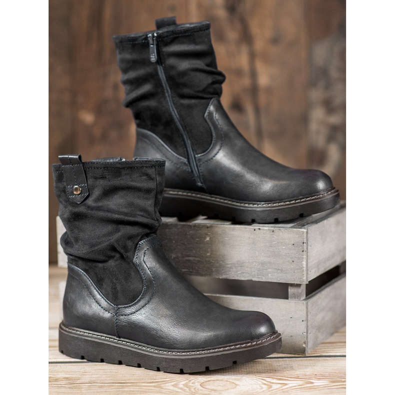 Ideal Shoes Pracovníci na platformě černý 1