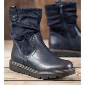 Ideal Shoes Pracovníci na platformě modrý 3
