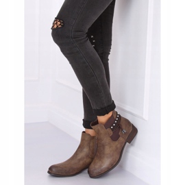 Hnědé dámské boty Chelsea 846 Khaki hnědý 2