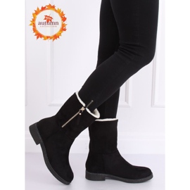 Dámské černé semišové boty S118 Black černý 1