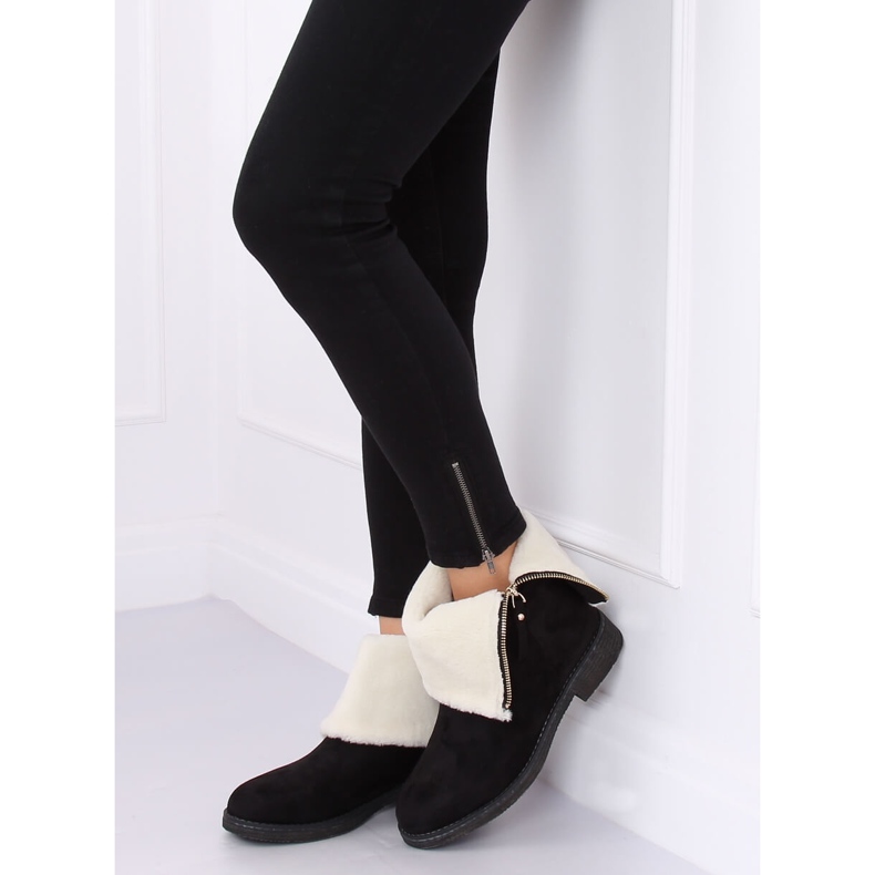 Dámské černé semišové boty S118 Black černý 2