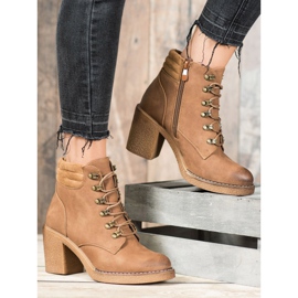 Queen Vivi Šněrovací boty z eko kůže hnědý 1 Queen Vivi Šněrovací boty z eko kůže hnědý 1