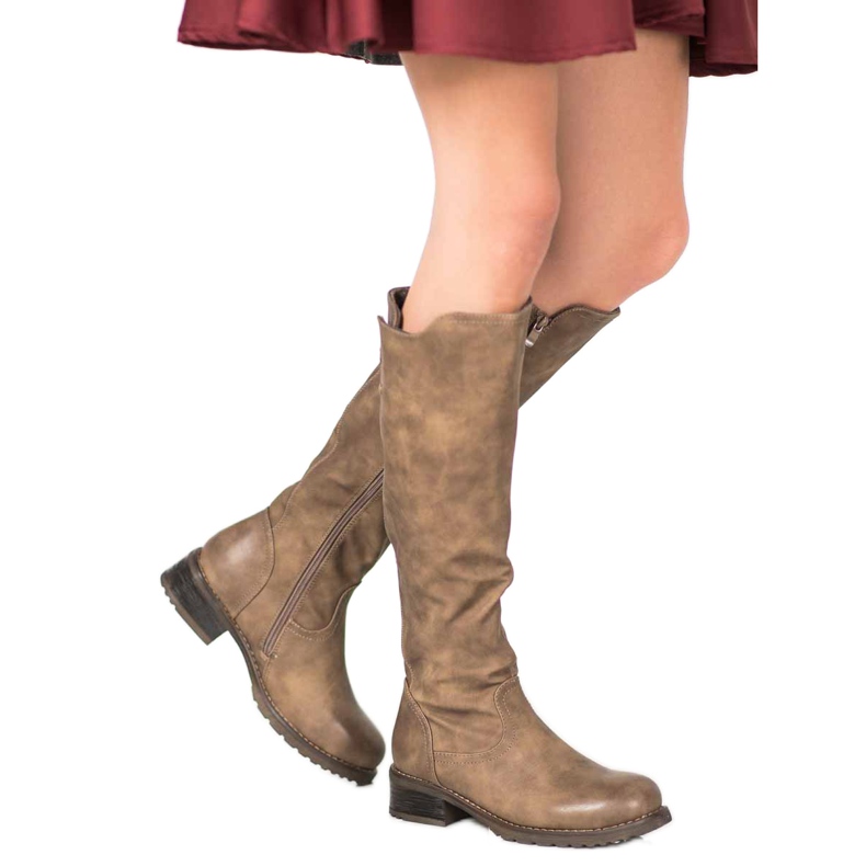 Super Me Ekologické kožené boty hnědý 1