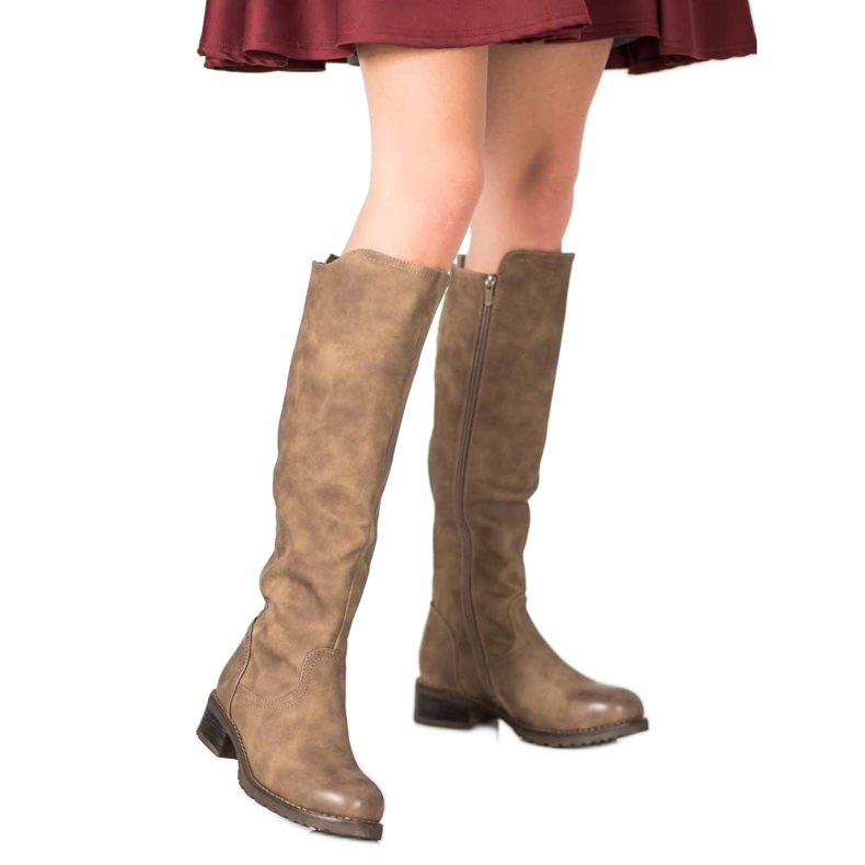 Super Me Ekologické kožené boty hnědý 2