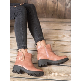 Super Me Boty na platformě se sponou růžový 2