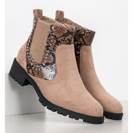 Small Swan Chelsea boty s potiskem hada béžový vícebarevný 1