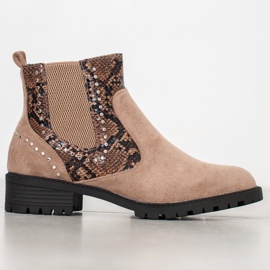 Small Swan Chelsea boty s potiskem hada béžový vícebarevný 2