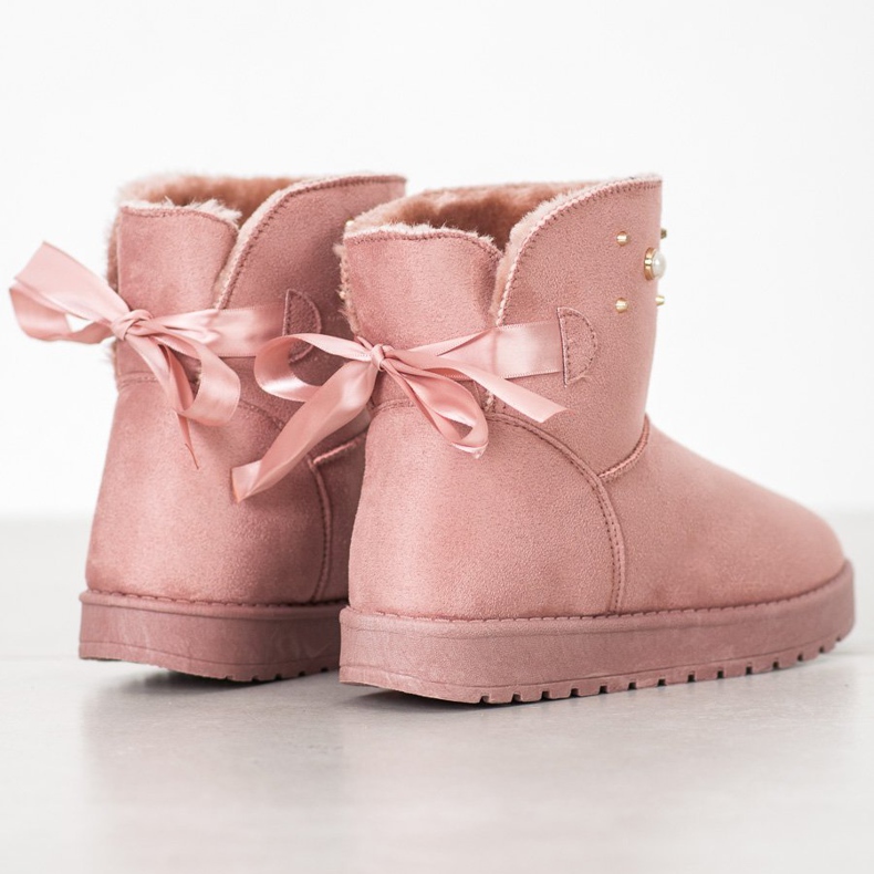 SHELOVET Mukluki s korálky růžový 1