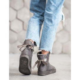 SHELOVET Mukluki s korálky šedá 1