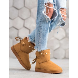 SHELOVET Mukluki s korálky béžový 1