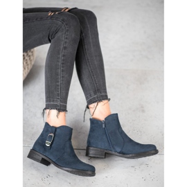 Small Swan Tmavě modré semišové boty modrý 2