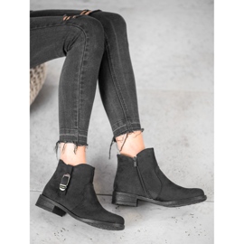 Small Swan Černé semišové boty černá 2