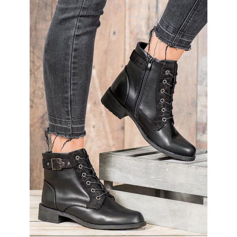 Small Swan Klasické šněrovací boty černý 2