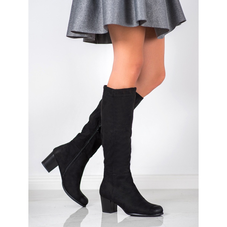 Klasické boty na patě VINCEZA černá 1