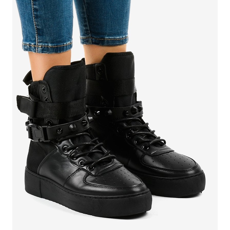 Černé ploché tenisky Y-025H černá 1