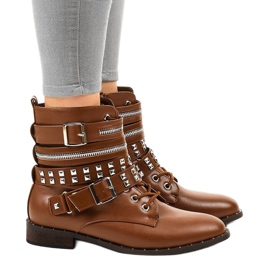 Hnědé stylové zateplené boty 688-29 hnědý 1