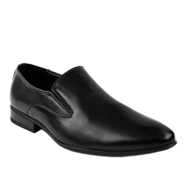 Černé elegantní polobotky 6-317 mokasínů černý 1