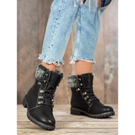 SHELOVET Svázané lovci s kožešinou černá 2 SHELOVET Svázané lovci s kožešinou černá 2