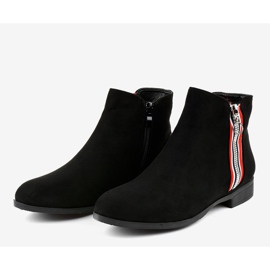 Dámské černé ploché kotníkové boty 88-269 černá 2