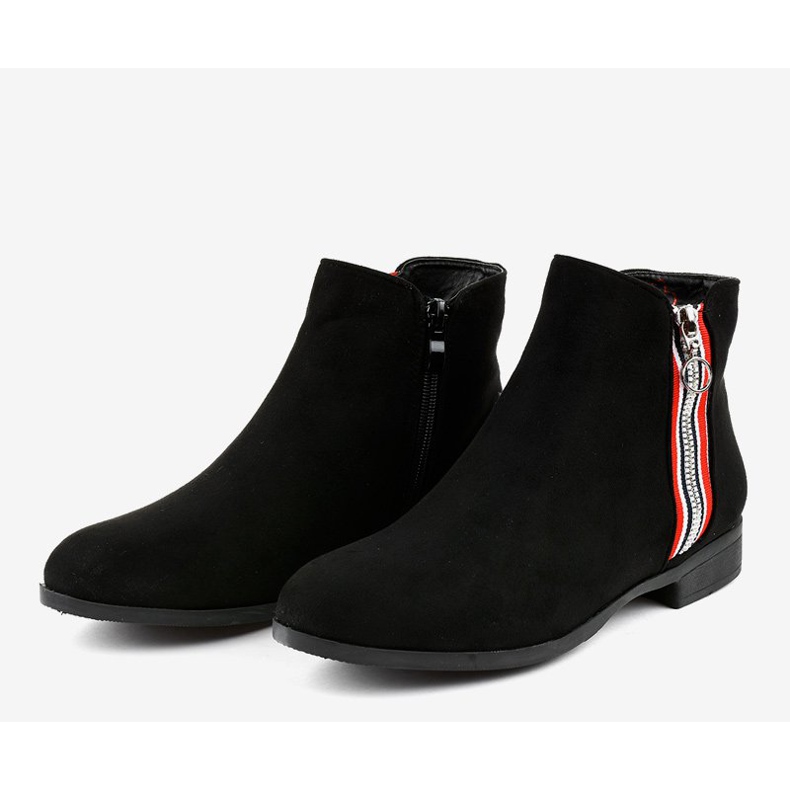 Dámské černé ploché kotníkové boty 88-269 černá 2