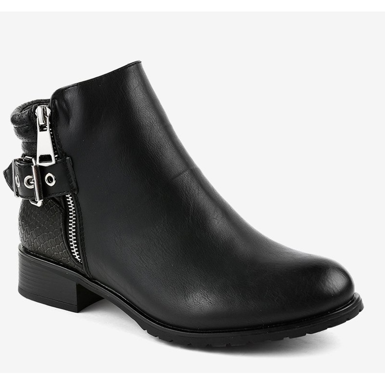 Černé ploché kozačky Jodhpur KA525SL černá 1 Černé ploché kozačky Jodhpur KA525SL černá 1