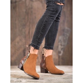 Kylie Boty Camel Snake Print hnědý 2