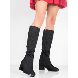 Wilady Klasické semišové kozačky černý 2