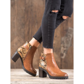 Seastar Boty na platformě Snake Print hnědý vícebarevný 2