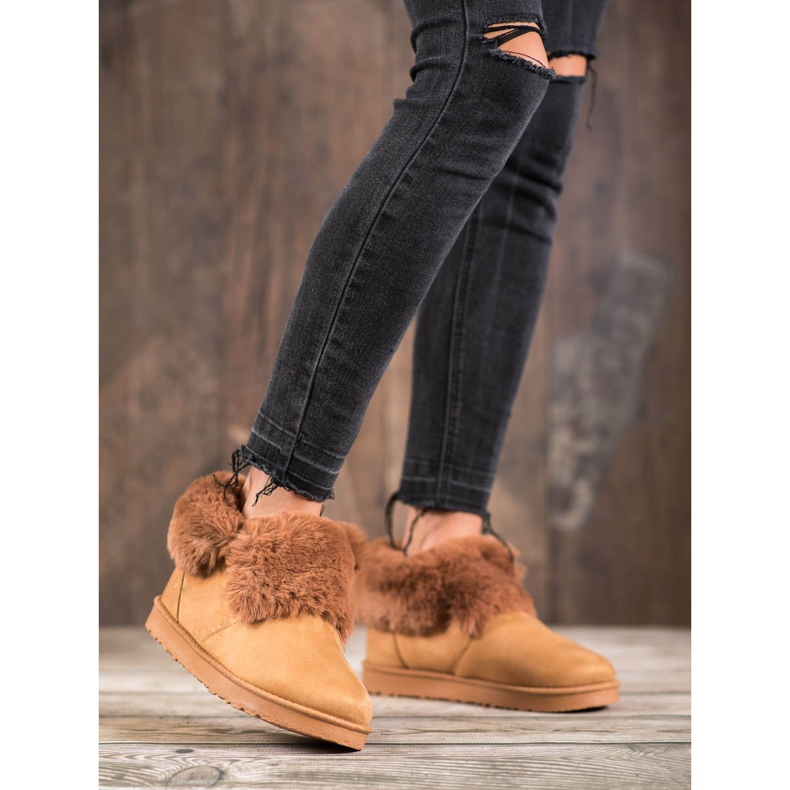 Kylie Nízký Mukluki S Kožešinou hnědý 1
