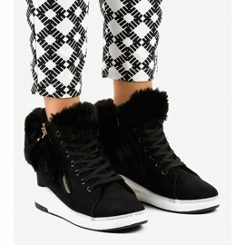 Černé dámské zateplené tenisky CN686 černá 1