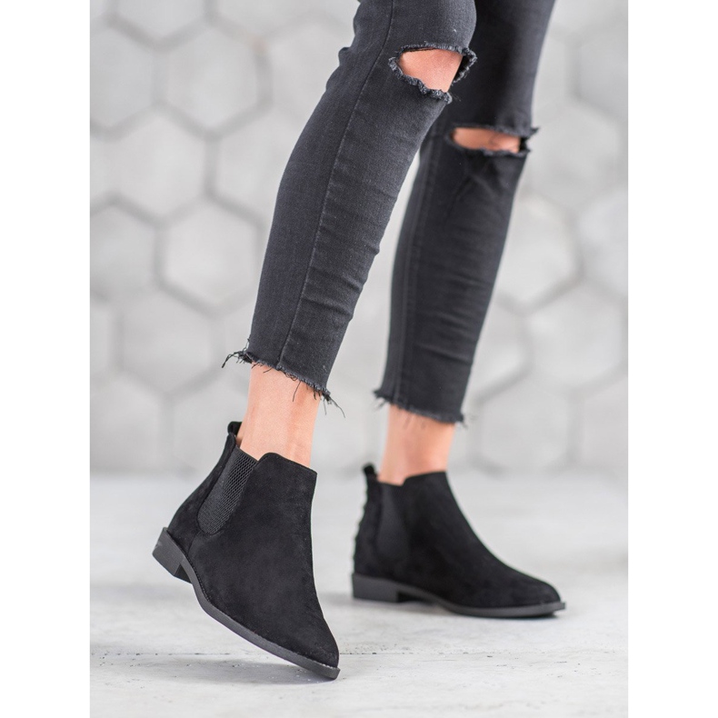 SHELOVET Chelsea boty s perlami černá 2