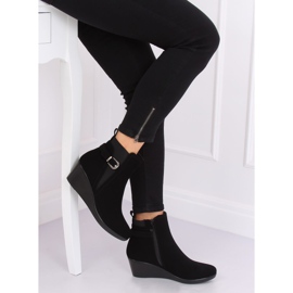 Černá Černá klínová obuv 6778-2 Černá černý 1