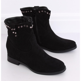 Černé kozačky na skrytém klínu G-7606 Black černý 2