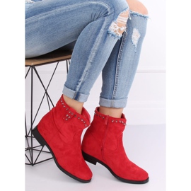 Červené boty na skrytém klínu G-7606 Red červený 1