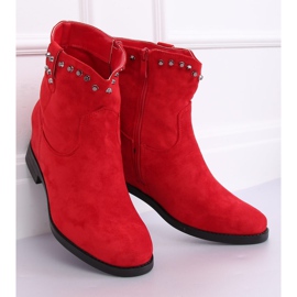 Červené boty na skrytém klínu G-7606 Red červený 2