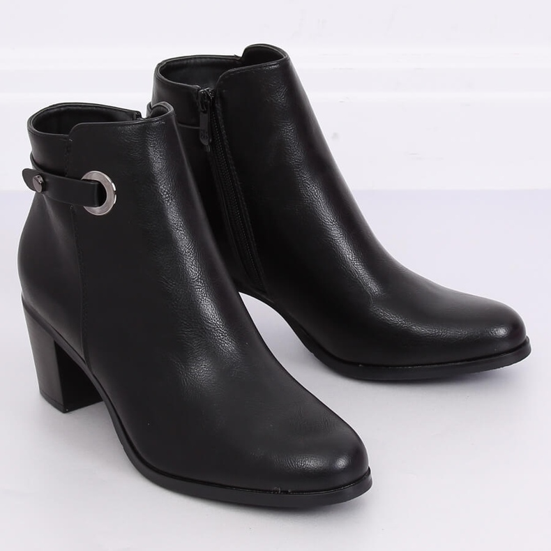 Černé kozačky na vysokém podpatku BM-9088 Black černý 1