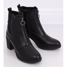 Boty na pohodlném podpatku černé SG-363 Black černý 1