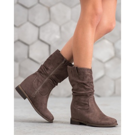 Super Mode Klasické kovbojské boty khaki zelená 2