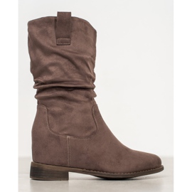 Super Mode Klasické kovbojské boty khaki zelená 1