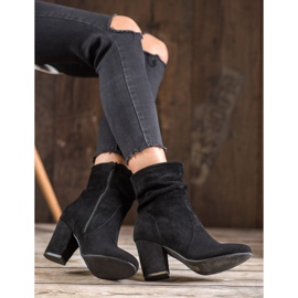 SHELOVET Vysoké semišové kozačky černý 2