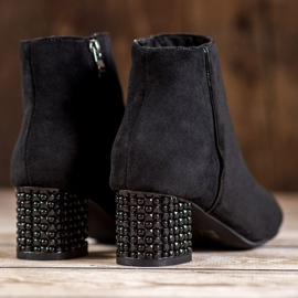 SHELOVET Boty s ozdobnou patou černá 1