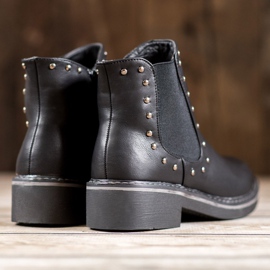 SHELOVET Boty s kamínky černý 1