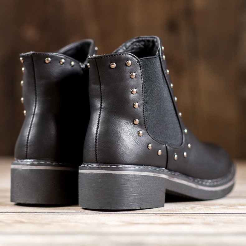 SHELOVET Boty s kamínky černá 1