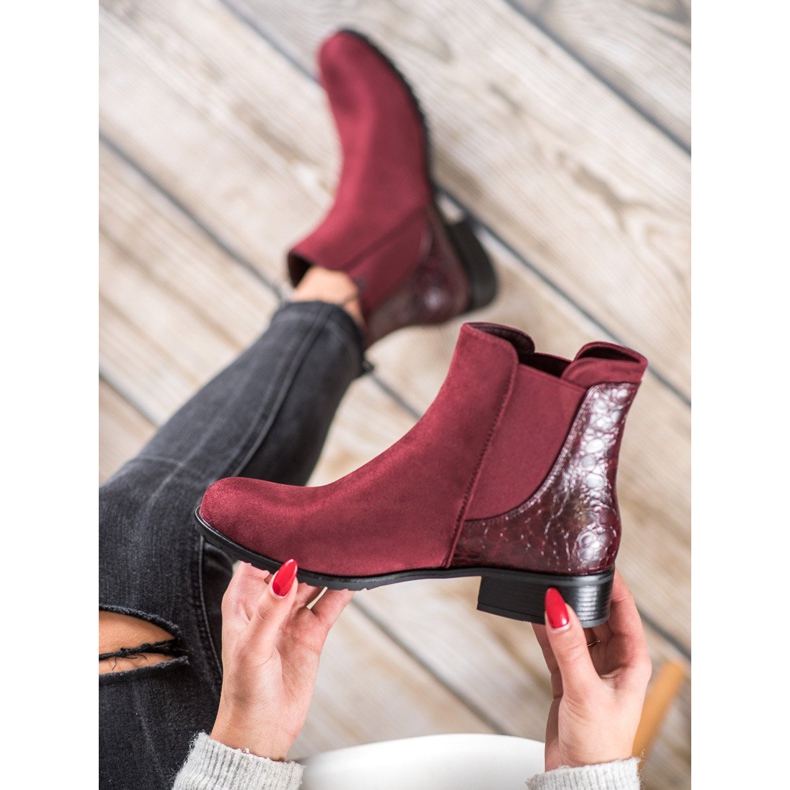 Erynn Maroon Jodhpur boty Snake Print červený 2