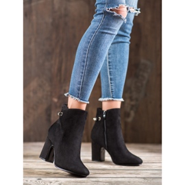 SHELOVET Boty s kubickým zirkonem černý 1