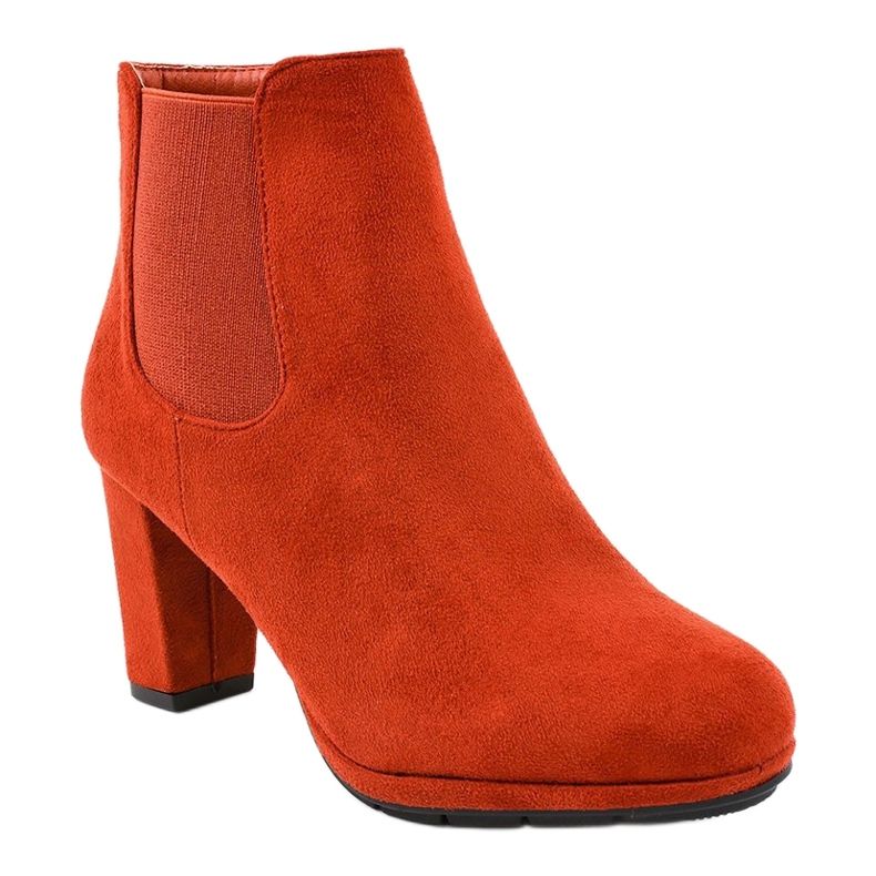 Červené kotníkové boty na sloupku F156-2 1
